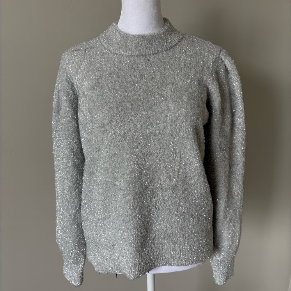 White House Black Market Silver Tinsel Sweater - Picture 10 of 13